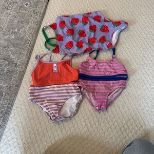 Purple Strawberry Print One-Piece Swimsuit